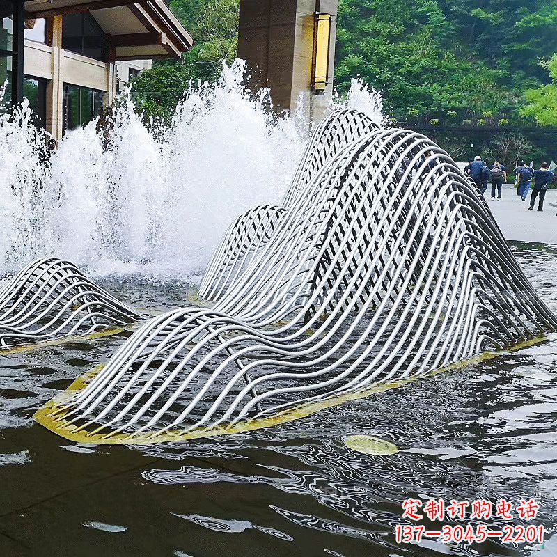 山西不锈钢网格制作的假山雕塑