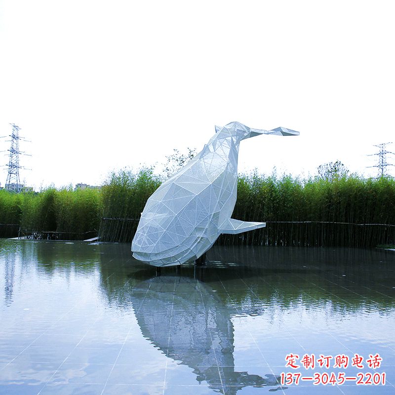 山西精美的不锈钢鲸鱼雕塑