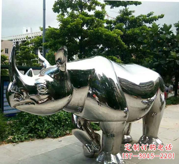 山西不锈钢犀牛雕塑传承自然之美