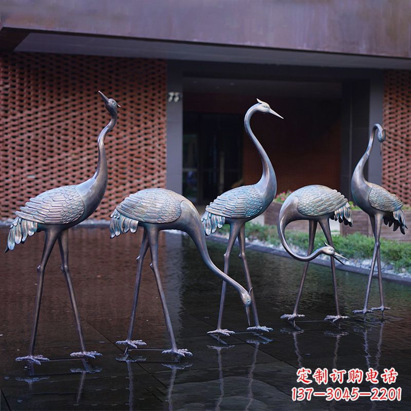 山西不锈钢仙鹤飞翔雕塑