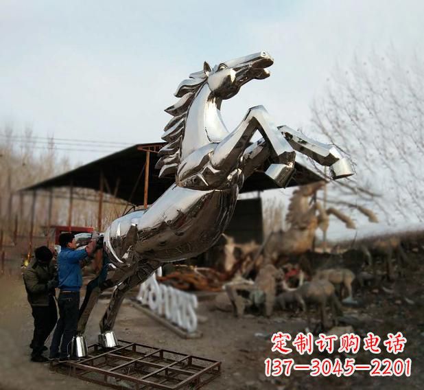 山西不锈钢现代动物马雕塑
