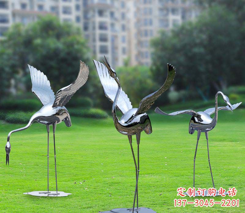 山西不锈钢仙鹤雕塑展现传统文化风采