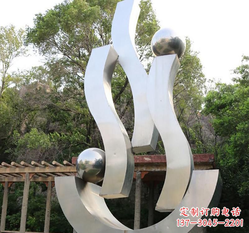 山西不锈钢小区“飘带雕塑”一种充满艺术气息的雕塑