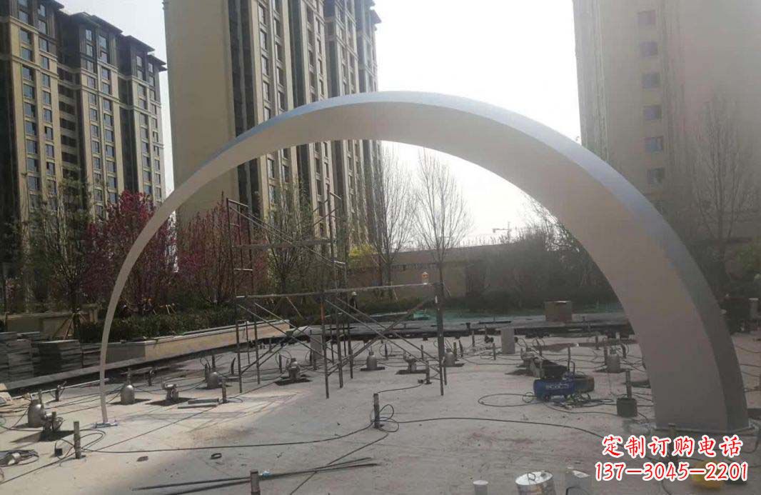 山西不锈钢小区拱门雕塑美化环境