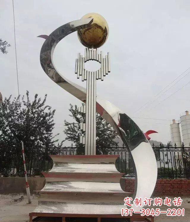 山西不锈钢校园抽象钥匙和书籍雕塑