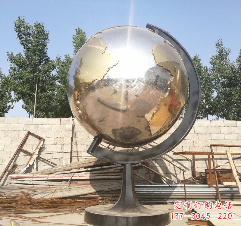 山西不锈钢校园地球仪雕塑校园精神体现