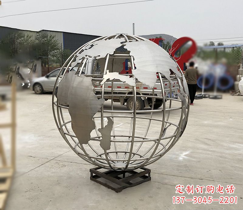 山西不锈钢校园地球仪雕塑12