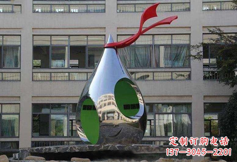 山西不锈钢校园水滴雕塑