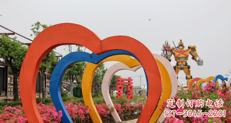 山西不锈钢心形拱门雕塑——浪漫之门