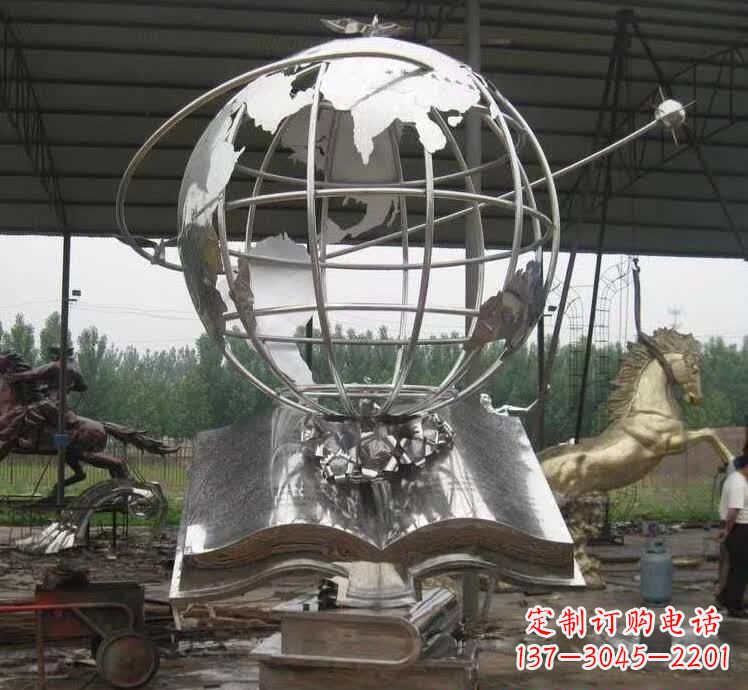 山西不锈钢地球仪雕塑精美的自然之美