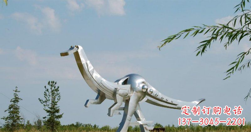 山西不锈钢鸭嘴龙雕塑传递自然之美