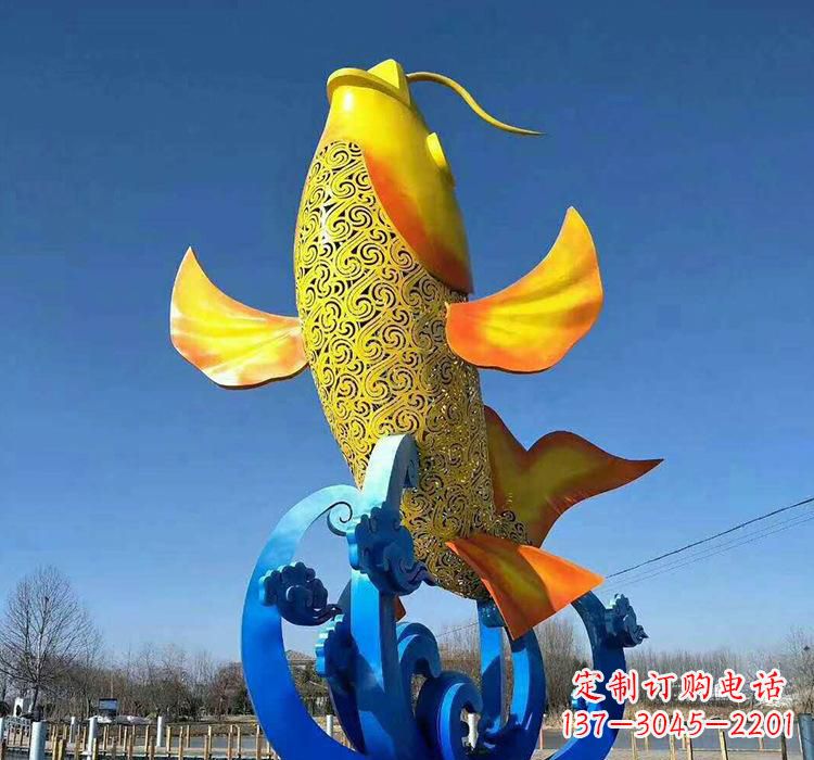 山西不锈钢艺术鲤鱼雕塑艺术之美与生活之灵