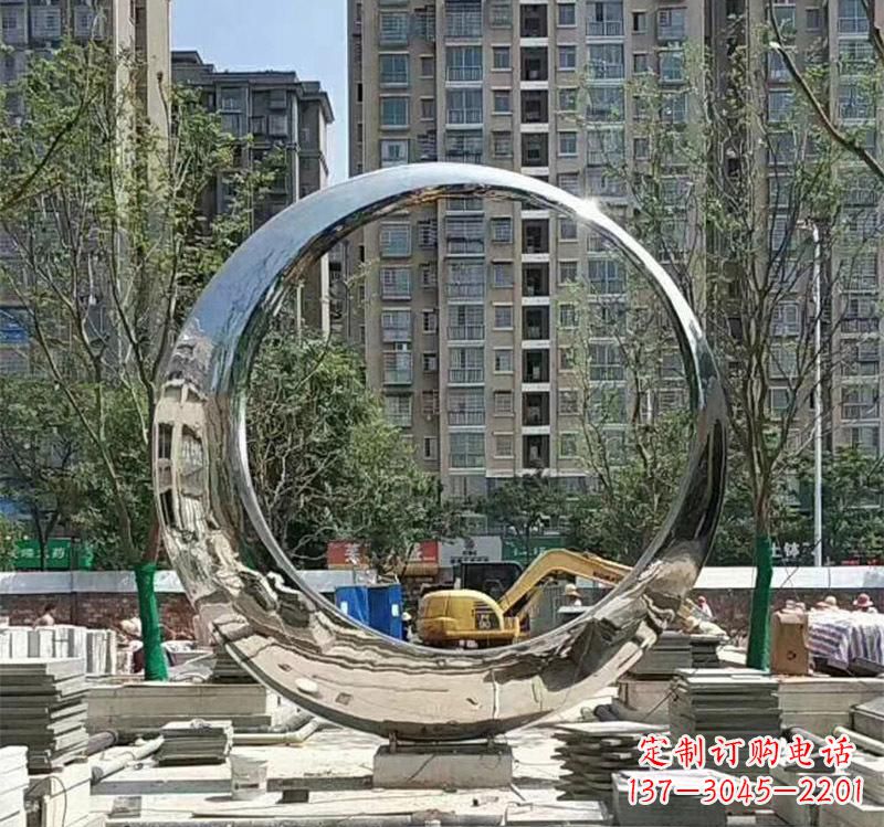 山西不锈钢艺术圆环雕塑