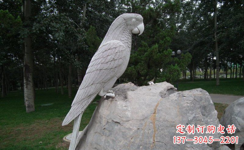 山西不锈钢鹦鹉精美的雕塑艺术