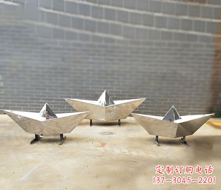 山西不锈钢元宝雕塑精致的艺术品