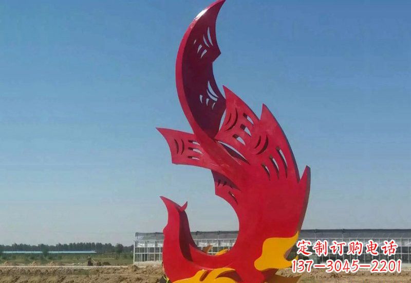 山西不锈钢园林抽象凤凰雕塑