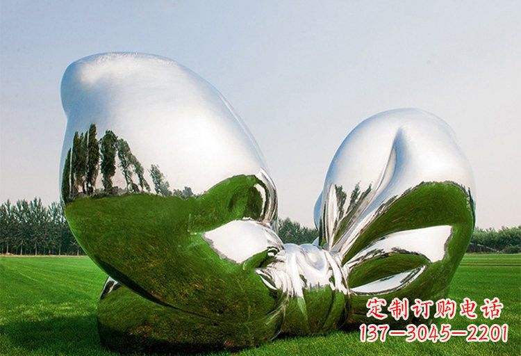 山西艺术之美——不锈钢园林大型蝴蝶结雕塑