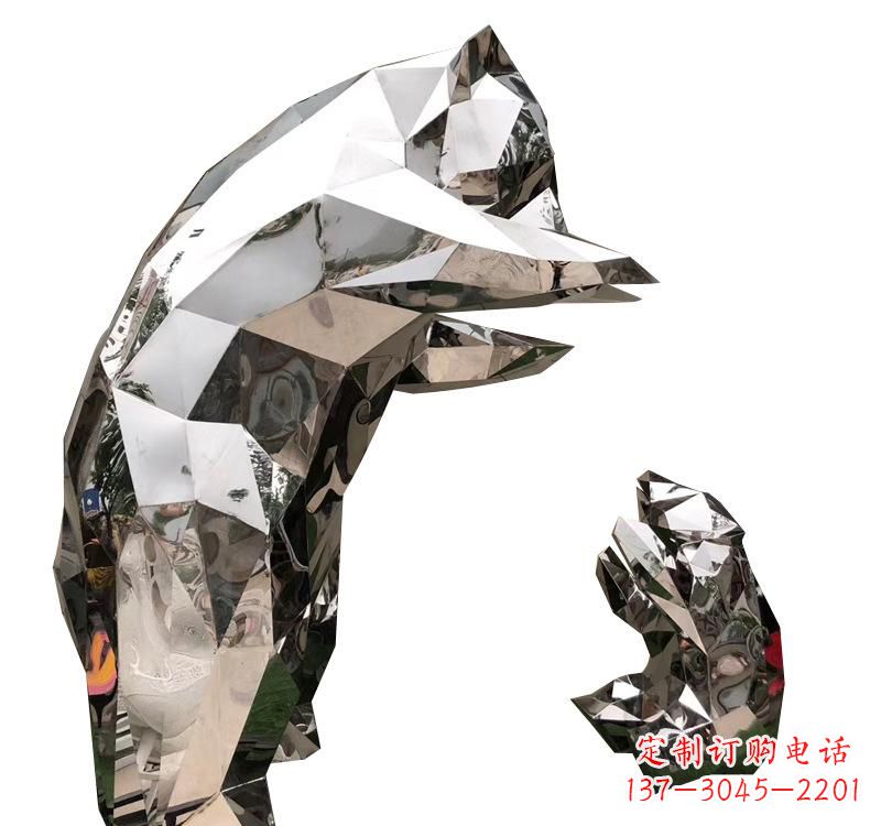 山西不锈钢园林动物熊猫雕塑