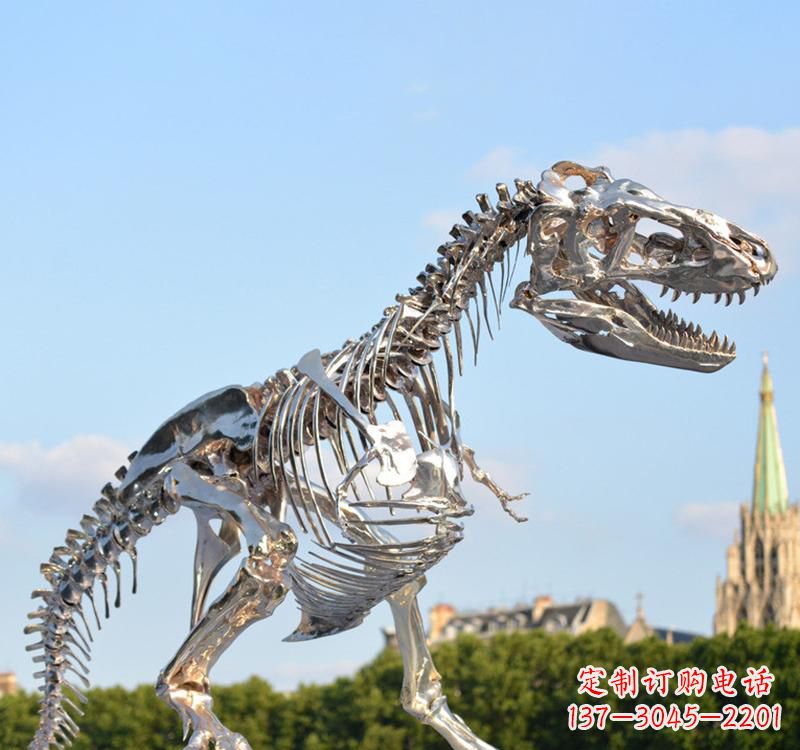 山西不锈钢园林机械恐龙雕塑