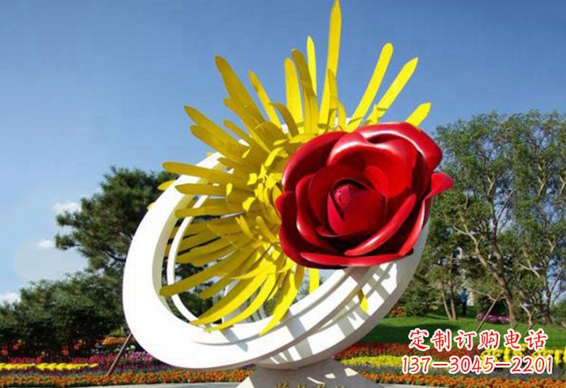 山西不锈钢玫瑰花雕塑——给城市景观带来美丽