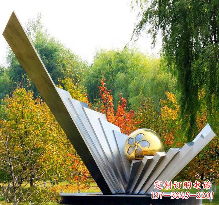 山西不锈钢扇贝雕塑美丽的自然景观