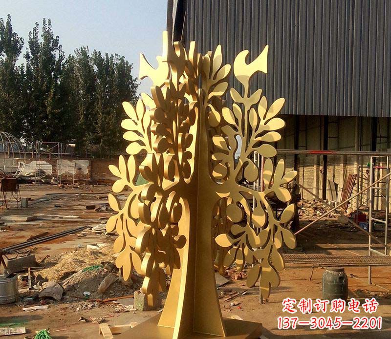 山西不锈钢树叶雕塑艺术的精美表现