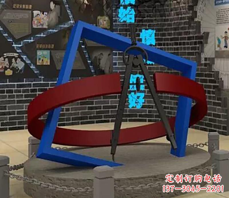 山西不锈钢圆规雕塑实现景观美化的艺术之作