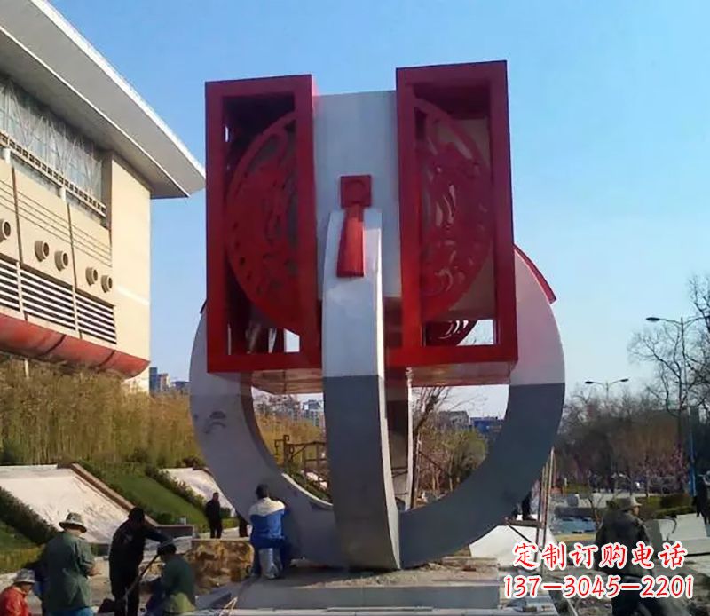 山西不锈钢圆环雕塑