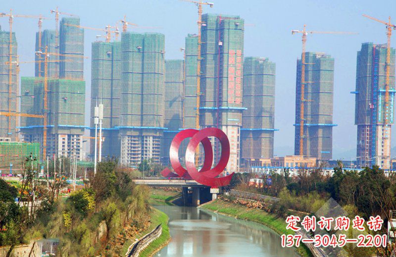 山西精美不锈钢圆环雕塑