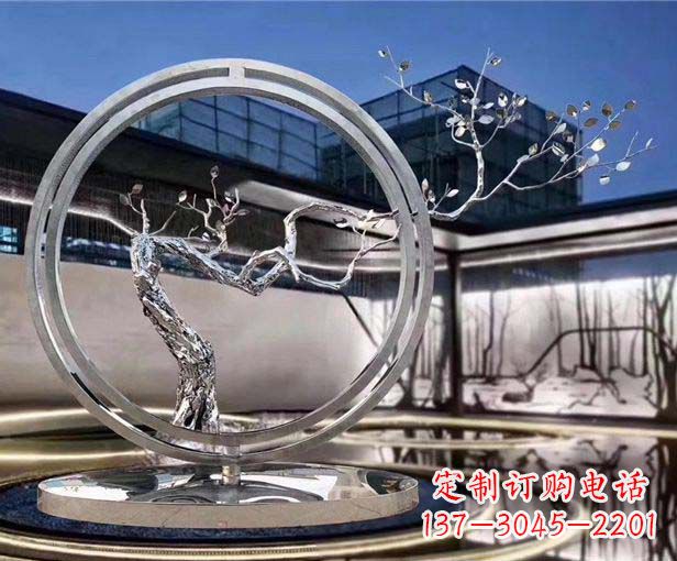 山西不锈钢圆环景观雕塑1
