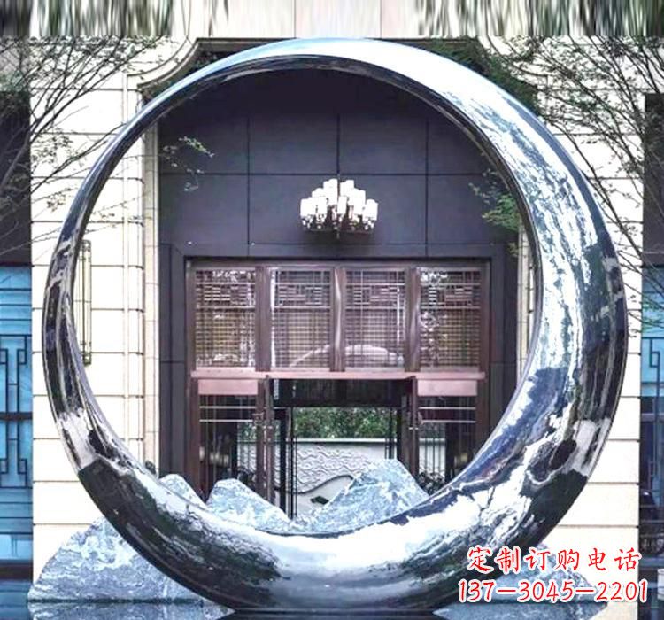 山西精美的不锈钢圆环雕塑