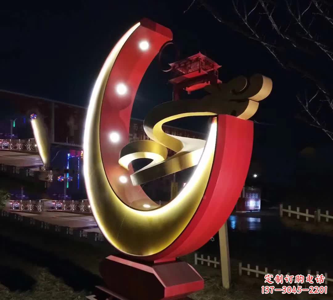 山西不锈钢月亮抽象雕塑——璀璨星空下的绝美艺术