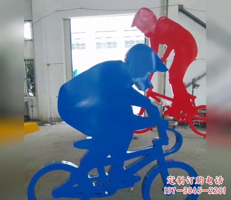 山西不锈钢运动骑·精美自行车雕塑