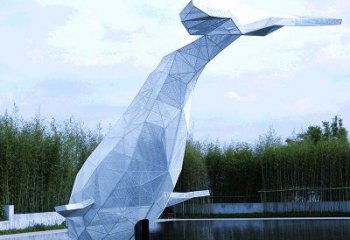 山西大型公园景区园林动物景观雕塑不锈钢网格鲸鱼