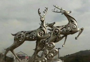 山西梅花鹿雕塑——祥云梅花鹿广场的标志