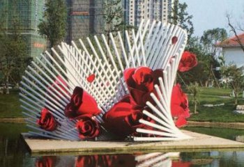 山西不锈钢玫瑰花雕塑一种精美的艺术品