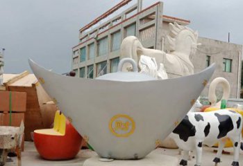 山西不锈钢元宝雕塑精美而珍贵