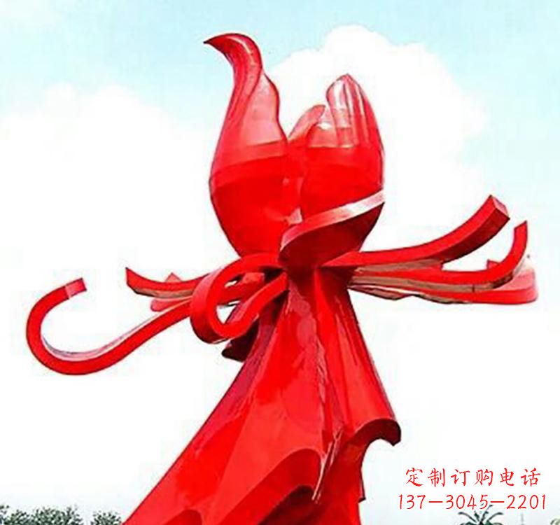 山西不锈钢玫瑰雕塑,传递爱与和平