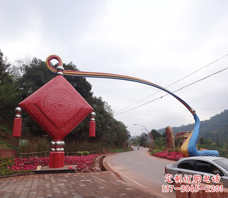 山西不锈钢拱门雕塑精致的现代艺术