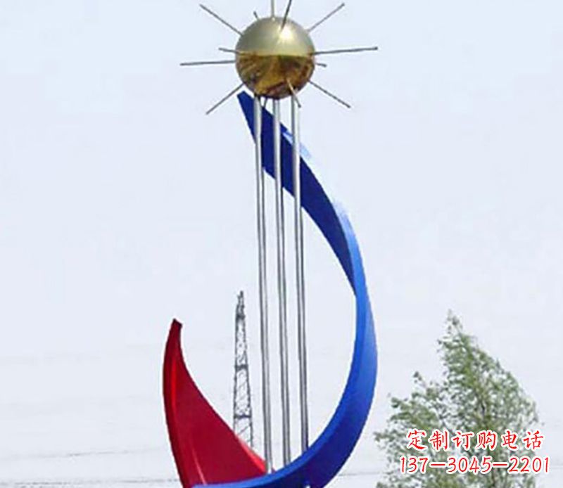 山西流动的美——不锈钢飘带雕塑