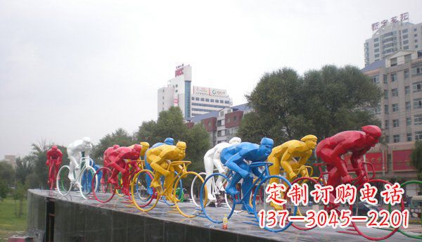 山西不锈钢自行车赛车雕塑