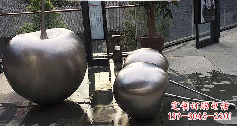 山西步行街不锈钢樱桃景观雕塑