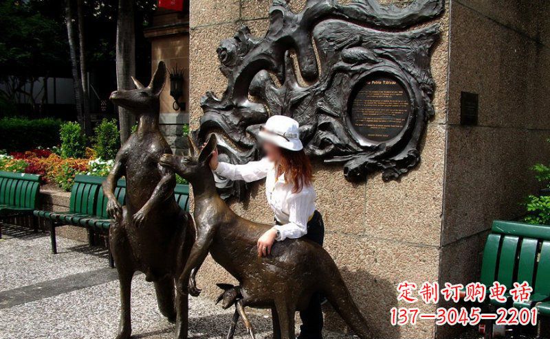 山西袋鼠雕塑——装点步行街的美丽风景