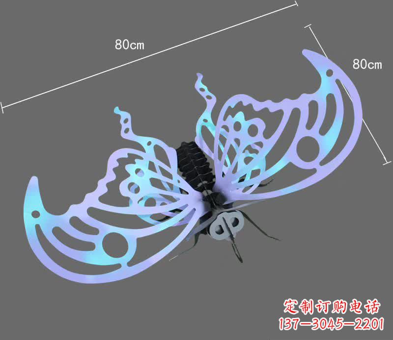 山西彩绘不锈钢蝴蝶雕塑宛如梦幻般的艺术之作
