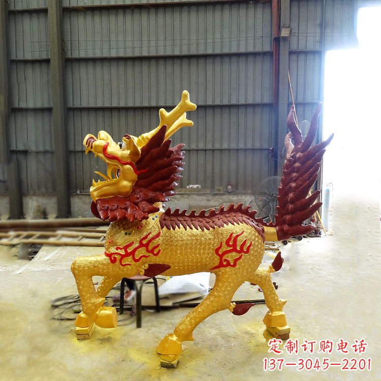 山西精美麒麟铜雕塑
