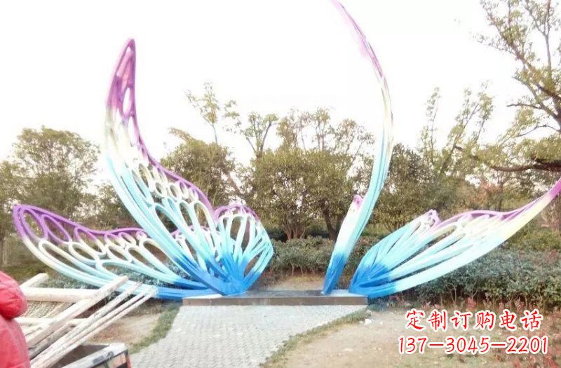 山西彩色不锈钢蝴蝶雕塑