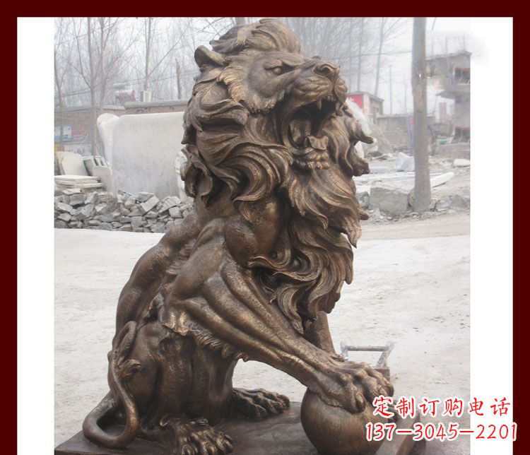 山西传统工艺——踩球欧式狮子铜雕
