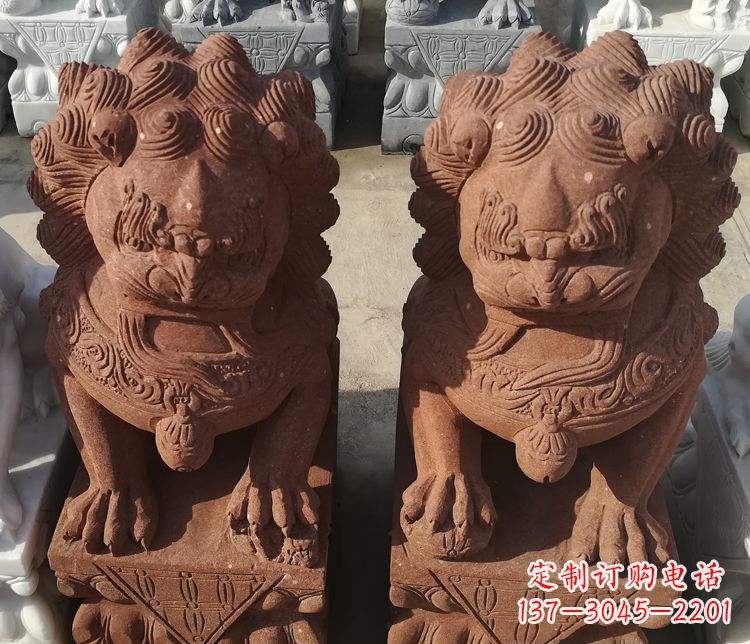 山西踩球狮子门口镇宅石雕