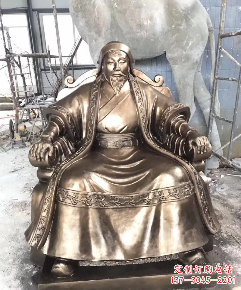 山西成吉思汗铜雕——象征着蒙古强大力量
