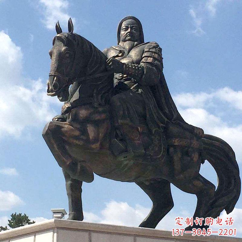 山西成吉思汗驰骋铜像象征着不朽的传奇